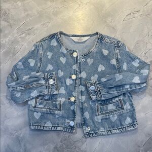 H&M Kids Heart Denim Blue Jean Jacket